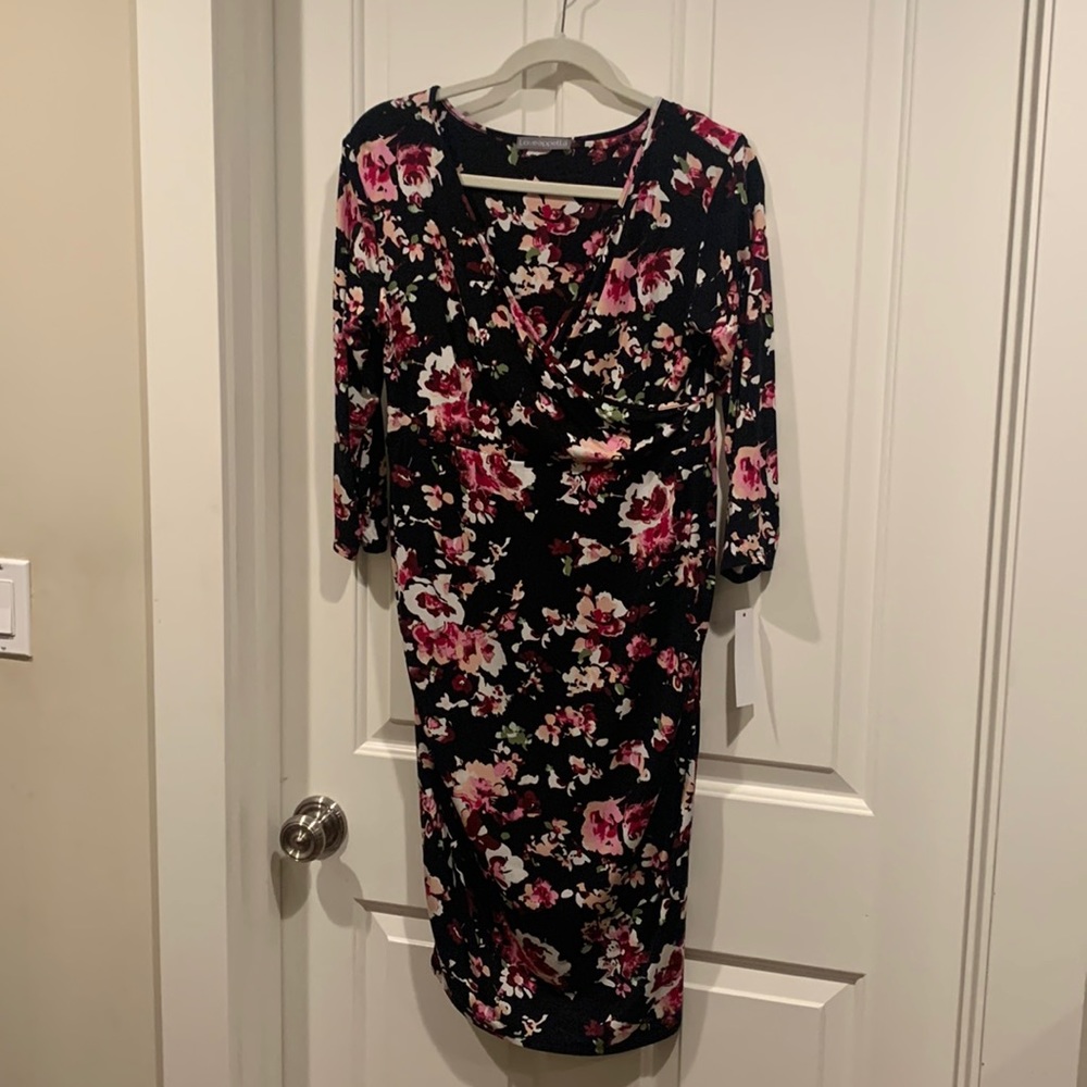 New Black floral maternity dress